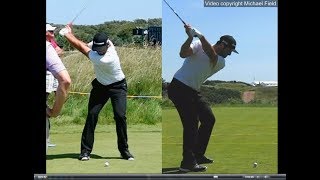 Jon Rahm golf swing  Long Iron faceon amp downtheline July 2017 [upl. by Gelhar]