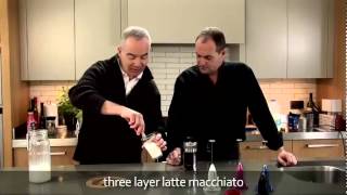 aerolatte  milk frother makes three layer caffè latte macchiato [upl. by Scharaga]