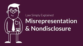 Misrepresentation and Nondisclosure  Contracts  Defenses amp Excuses [upl. by Penrose]