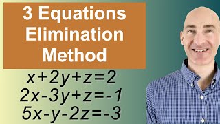 Solving Systems of 3 Equations Elimination [upl. by Etnaled978]