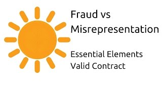 Fraud vs Misrepresentation  Other Essential Elements of a Valid Contract  CA CPT  CS amp CMA [upl. by Hullda]